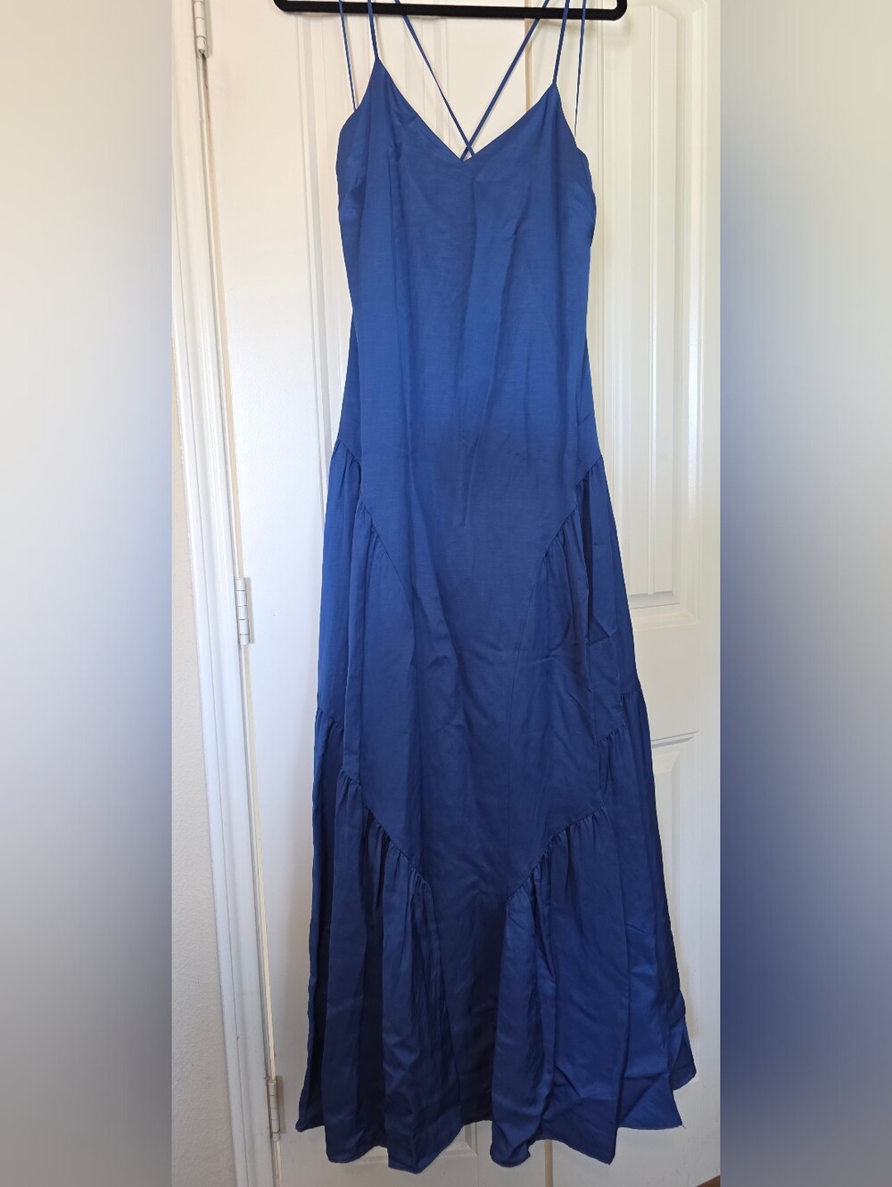 Lauren Ralph Lauren Navy Blue Spaghetti-Strap Maxi Dress